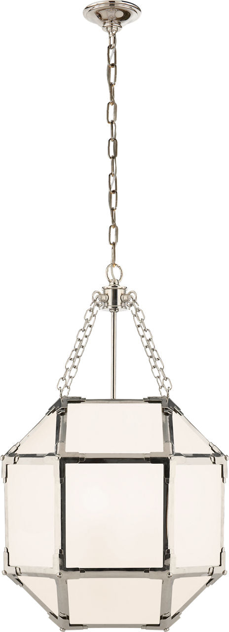 Morris Small Lantern | Polished Nickel | White Glass