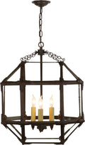 Morris Medium Lantern | Antique Zinc | Clear Glass