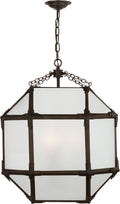 Morris Medium Lantern | Antique Zinc | Frosted Glass