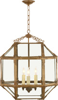 Morris Medium Lantern | Gilded Iron | Clear Glass
