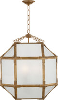 Morris Medium Lantern | Gilded Iron | Frosted Glass