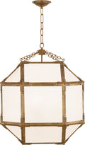 Morris Medium Lantern | Gilded Iron | White Glass