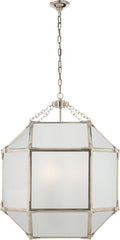 Morris Medium Lantern | Polished Nickel | Frosted Glass