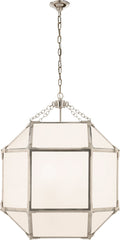Morris Medium Lantern | Polished Nickel | White Glass