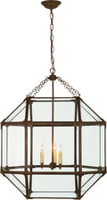 Morris Large Lantern | Antique Zinc | Clear Glass