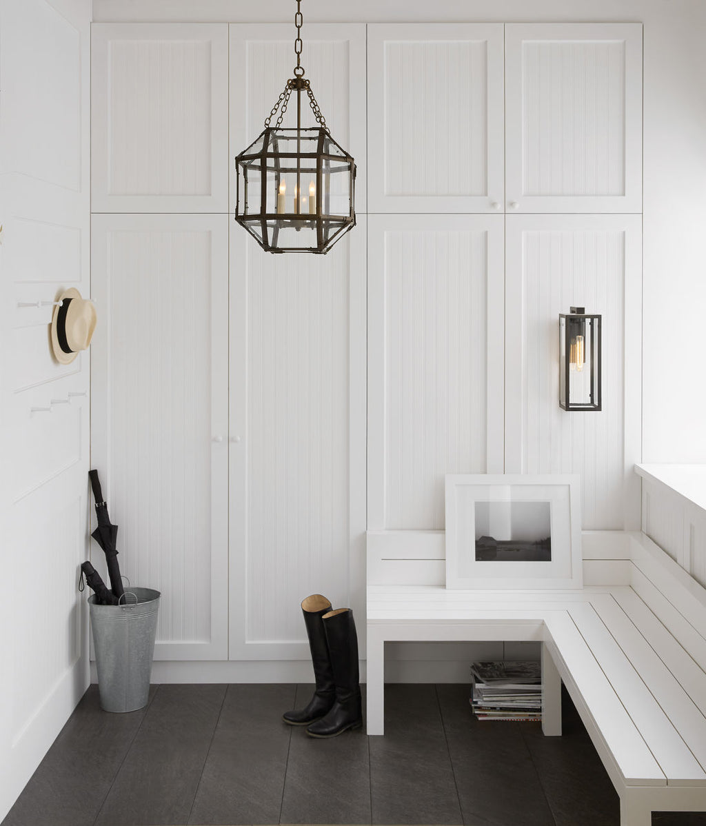 Fresno Framed Medium Sconce | Aged Iron | Clear Glass