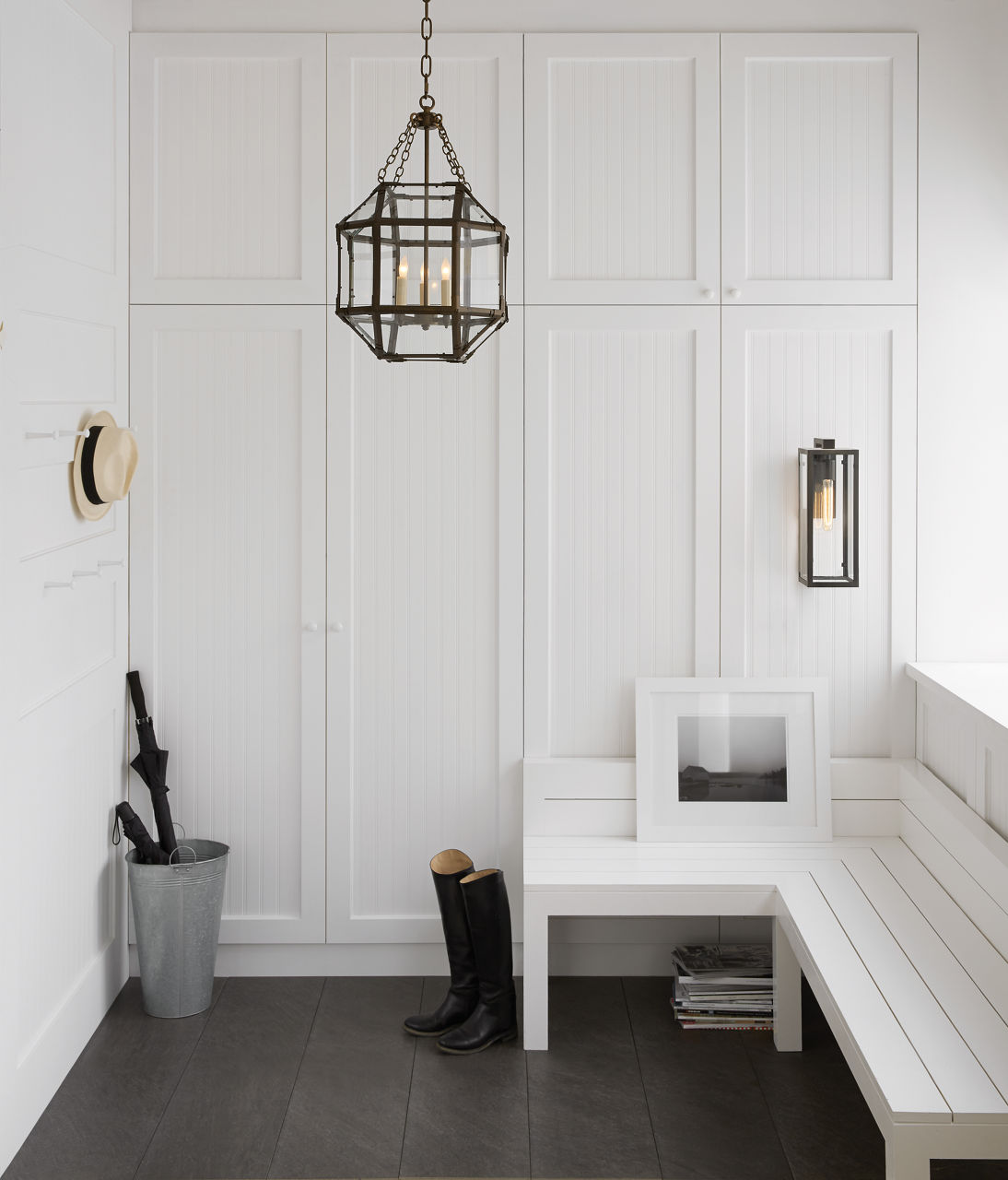 Morris Large Lantern | Antique Zinc | Clear Glass