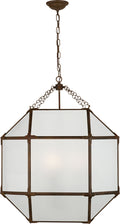 Morris Large Lantern | Antique Zinc | Frosted Glass