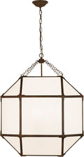 Morris Large Lantern | Antique Zinc | White Glass