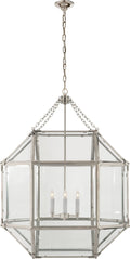 Morris Large Lantern | Polished Nickel | Clear Glass