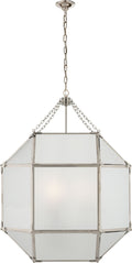 Morris Large Lantern | Polished Nickel | Frosted Glass