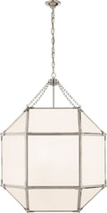 Morris Large Lantern | Polished Nickel | White Glass