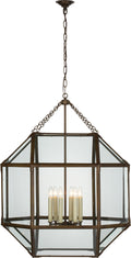 Morris Grande Lantern | Antique Zinc | Clear Glass