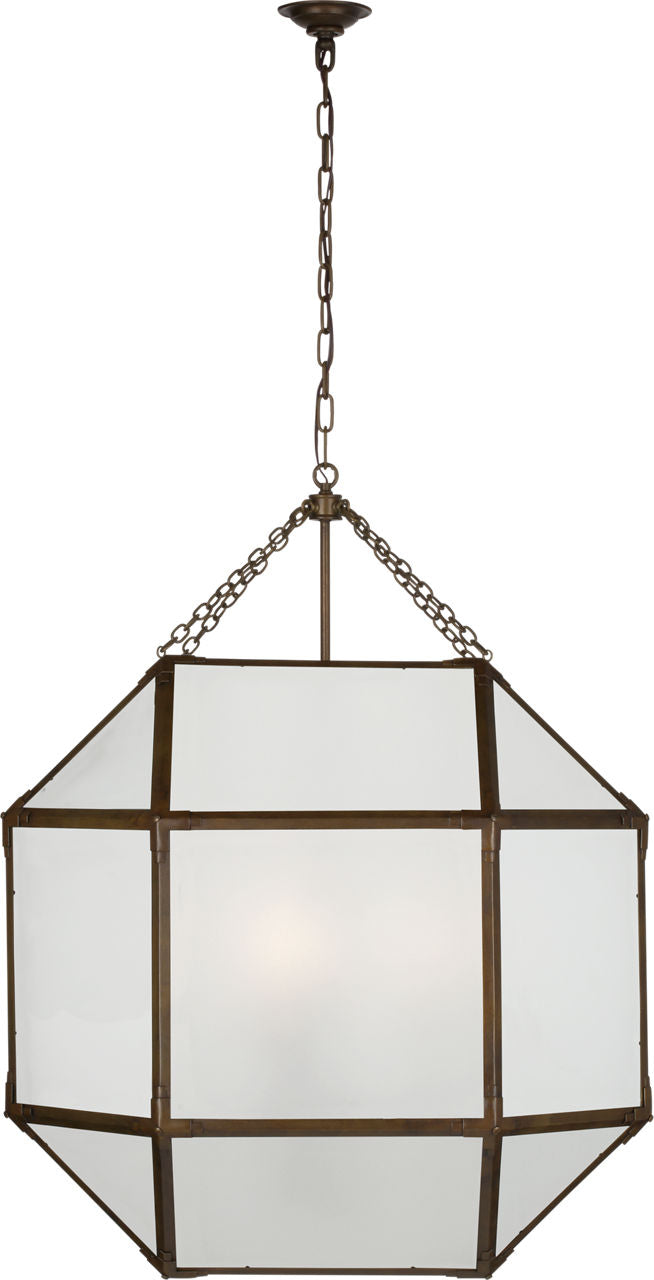 Morris Grande Lantern | Antique Zinc | Frosted Glass