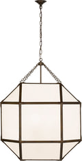 Morris Grande Lantern | Antique Zinc | White Glass