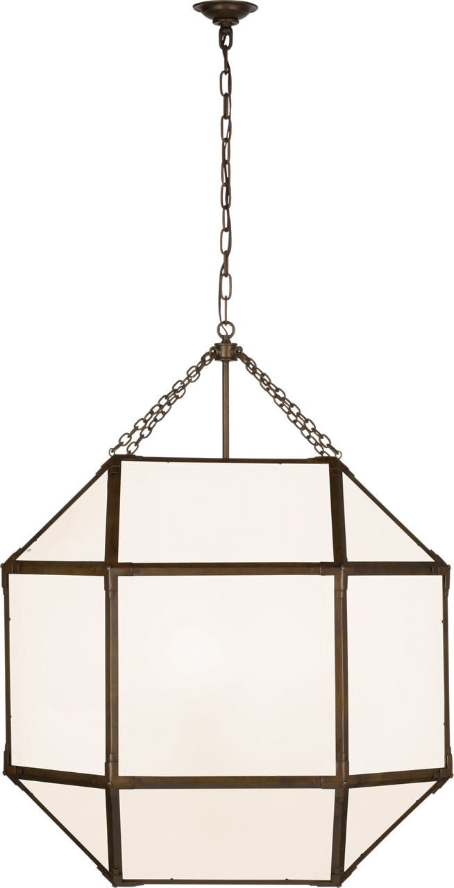 Morris Grande Lantern | Antique Zinc | White Glass