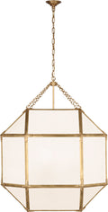 Morris Grande Lantern | Gilded Iron | White Glass