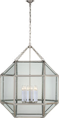 Morris Grande Lantern | Polished Nickel | Clear Glass