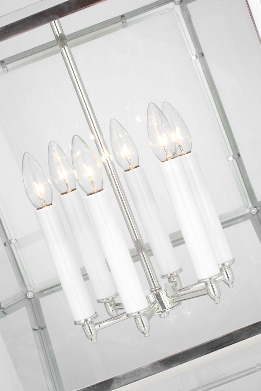 Morris Grande Lantern | Polished Nickel | Clear Glass