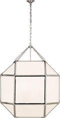 Morris Grande Lantern | Polished Nickel | White Glass