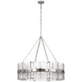 Solera 37" Barrel Chandelier | Polished Nickel | Clear Wavy Glass
