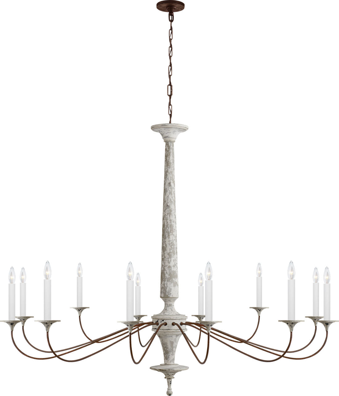 Bordeaux Grande Chandelier | Swedish White and Natural Rust