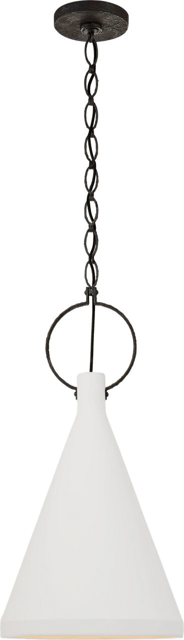 Limoges Medium Tall Pendant | Natural Rust | Plaster White Shade