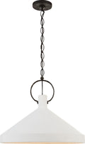 Limoges Grande Pendant | Natural Rust | Plaster White Shade
