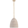 Emerson 14" Pendant | Hand-Rubbed Antique Brass | Ash Rattan Shade