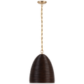Emerson 14" Pendant | Hand-Rubbed Antique Brass | Espresso Rattan Shade