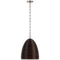 Emerson 14" Pendant | Polished Nickel | Espresso Rattan Shade
