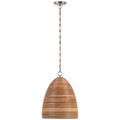 Emerson 14" Pendant | Polished Nickel | Natural Rattan Shade