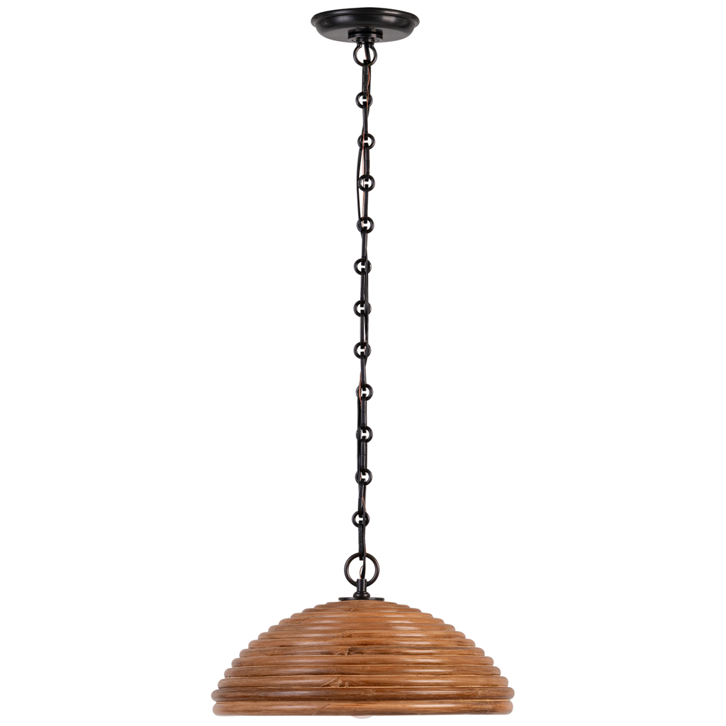 Emerson 16" Pendant | Bronze | Natural Rattan Shade