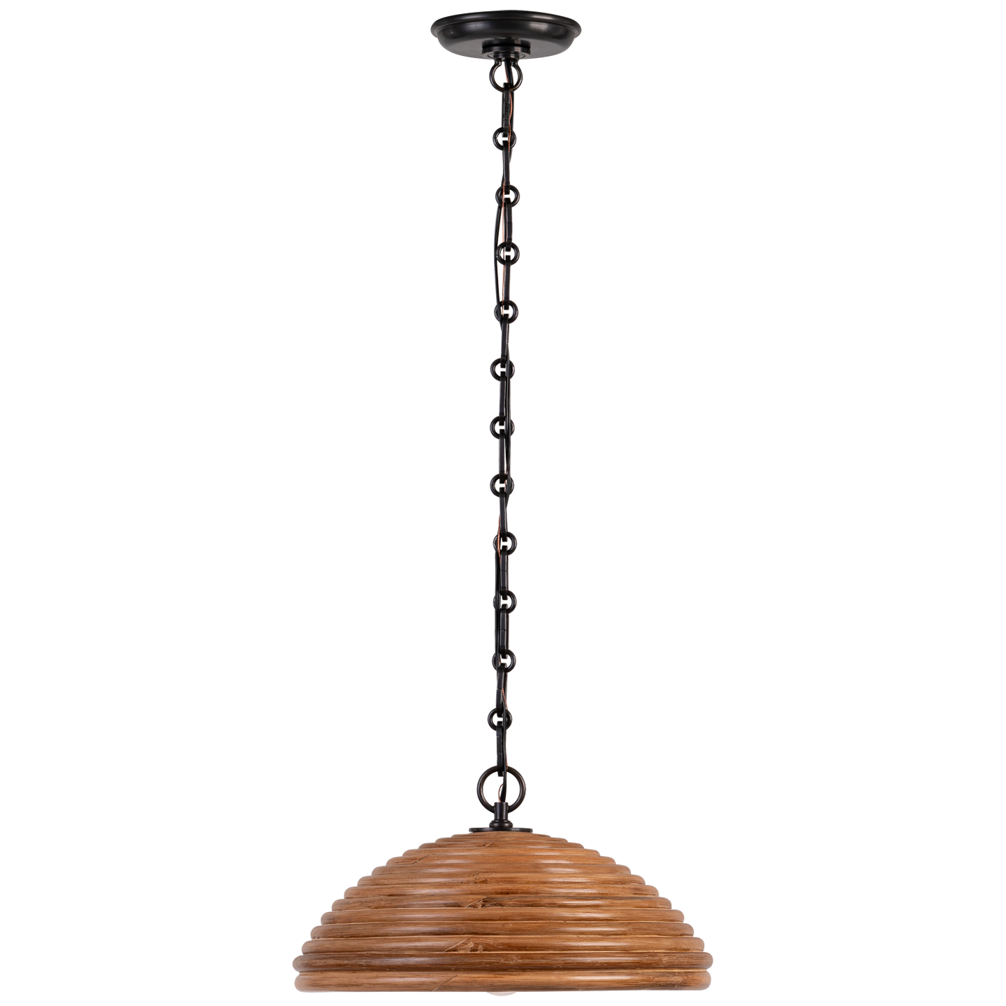 Emerson 16" Pendant | Bronze | Natural Rattan Shade