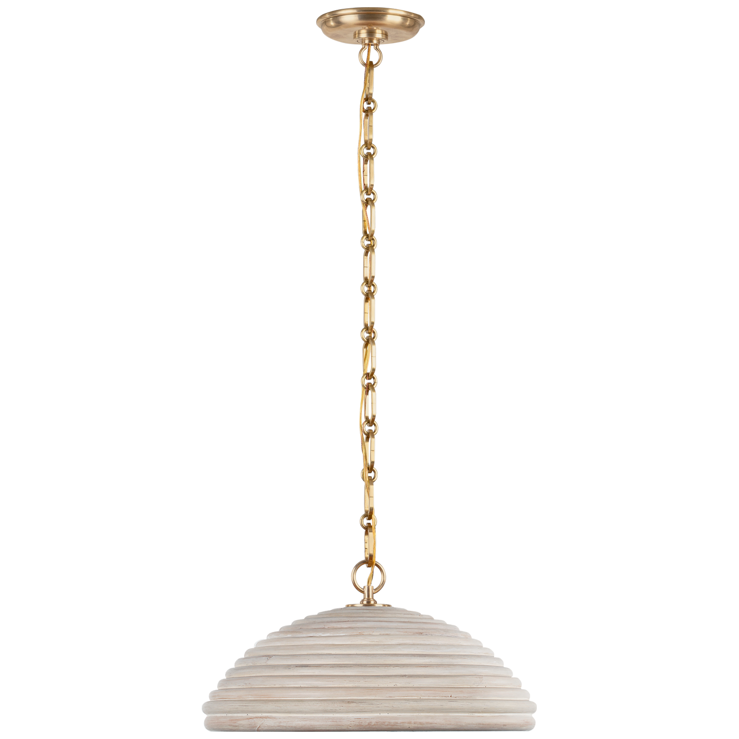Emerson 16" Pendant | Hand-Rubbed Antique Brass | Ash Rattan Shade
