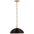 Emerson 16" Pendant | Hand-Rubbed Antique Brass | Espresso Rattan Shade