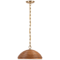 Emerson 16" Pendant | Hand-Rubbed Antique Brass | Natural Rattan Shade
