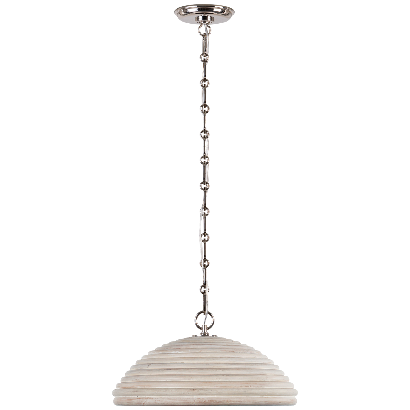 Emerson 16" Pendant | Polished Nickel | Ash Rattan Shade