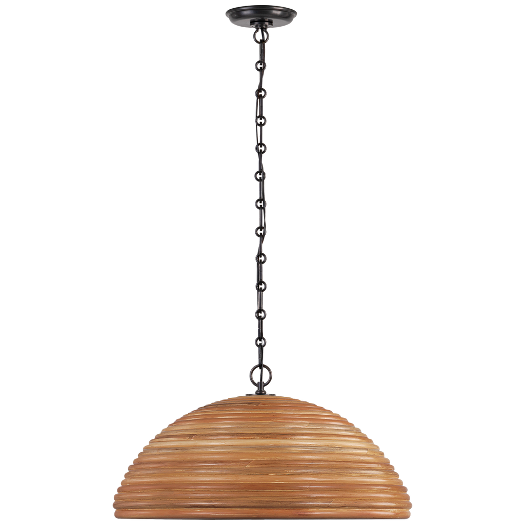 Emerson 23" Pendant | Bronze | Natural Rattan Shade