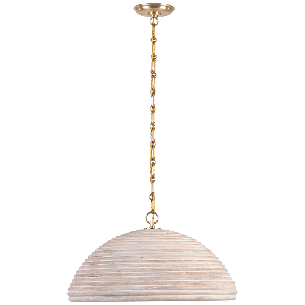 Emerson 23" Pendant | Hand-Rubbed Antique Brass | Ash Rattan Shade