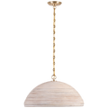 Emerson 23" Pendant | Hand-Rubbed Antique Brass | Ash Rattan Shade
