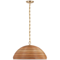 Emerson 23" Pendant | Hand-Rubbed Antique Brass | Natural Rattan Shade