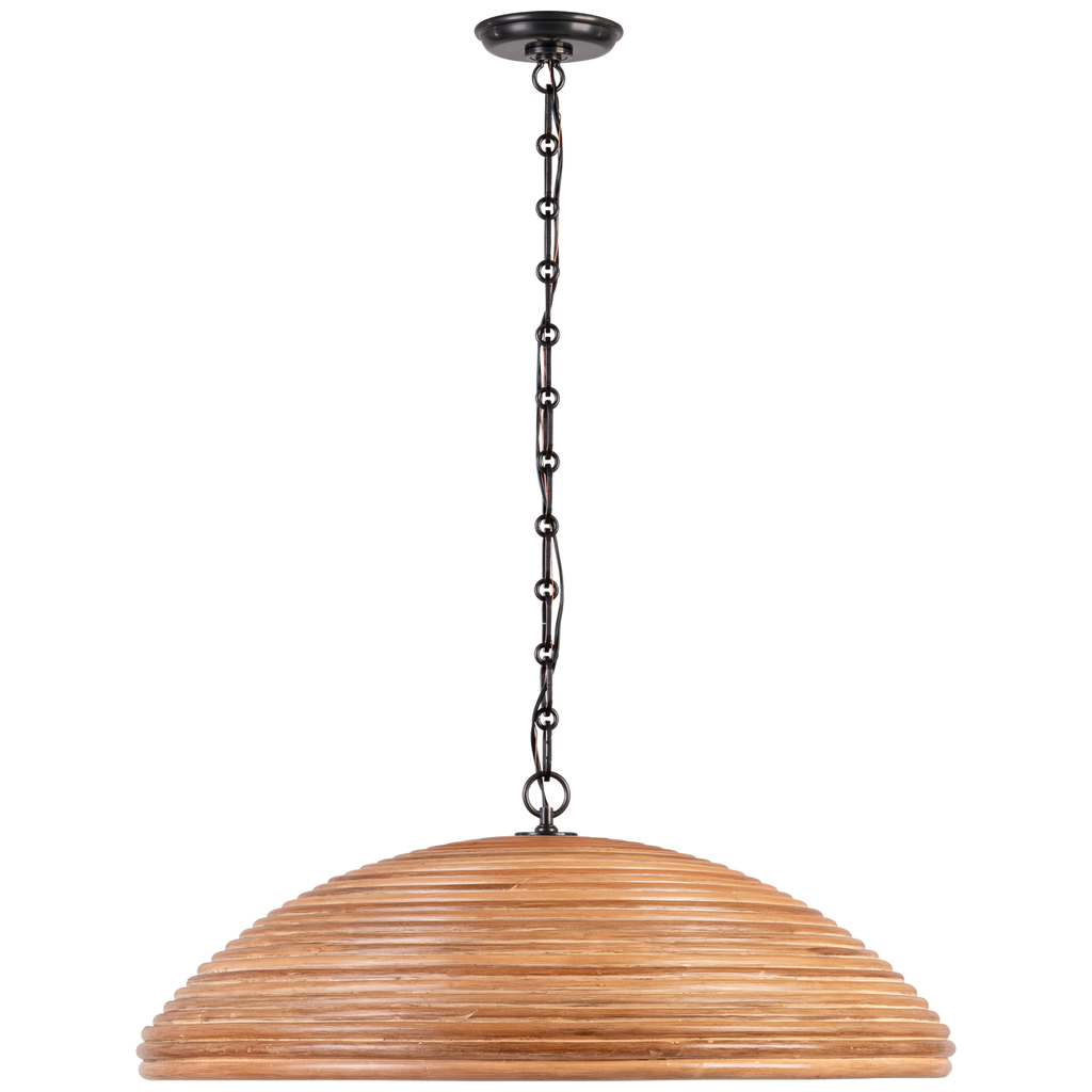 Emerson 29" Pendant | Bronze | Natural Rattan Shade