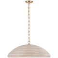 Emerson 29" Pendant | Hand-Rubbed Antique Brass | Ash Rattan Shade
