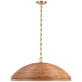 Emerson 29" Pendant | Hand-Rubbed Antique Brass | Natural Rattan Shade