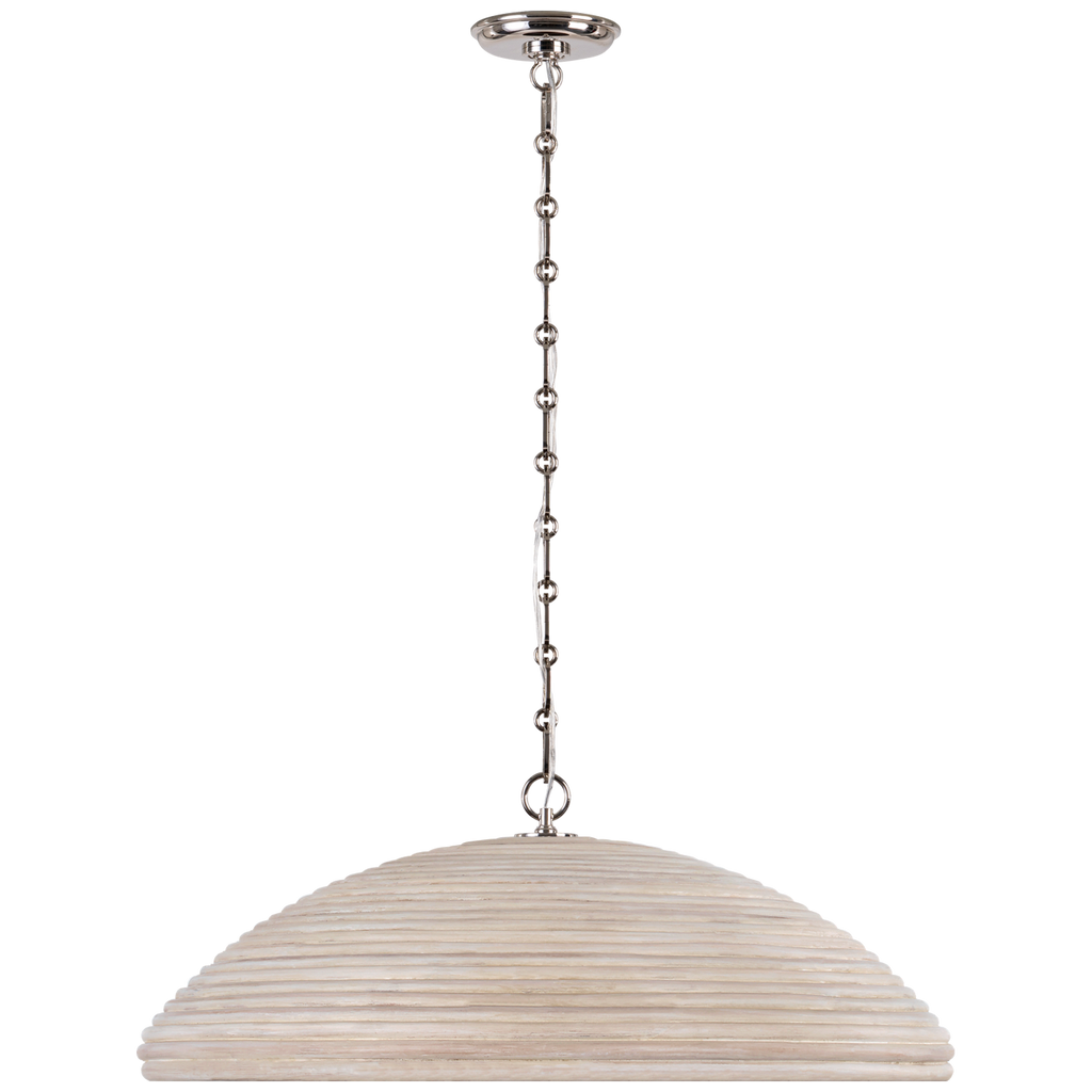 Emerson 29" Pendant | Polished Nickel | Ash Rattan Shade