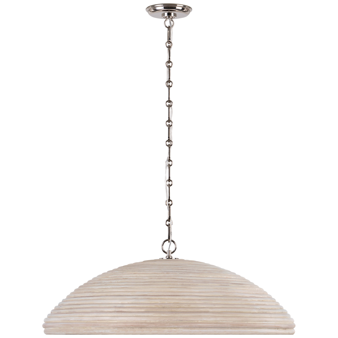 Emerson 29" Pendant | Polished Nickel | Ash Rattan Shade