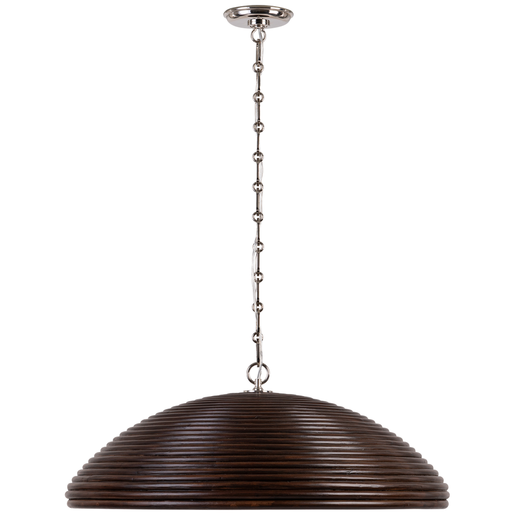 Emerson 29" Pendant | Polished Nickel | Espresso Rattan Shade