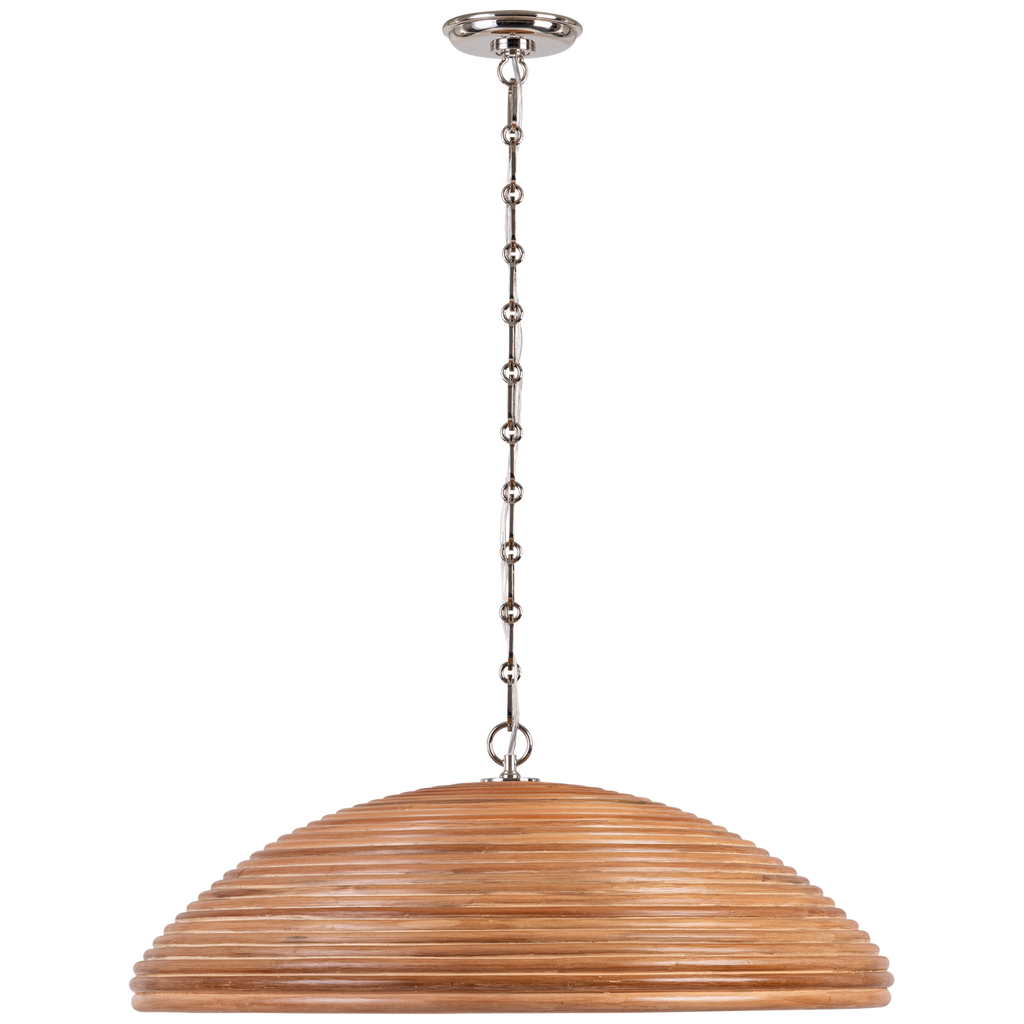 Emerson 29" Pendant | Polished Nickel | Natural Rattan Shade