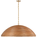 Emerson 42" Pendant | Hand-Rubbed Antique Brass | Natural Rattan Shade